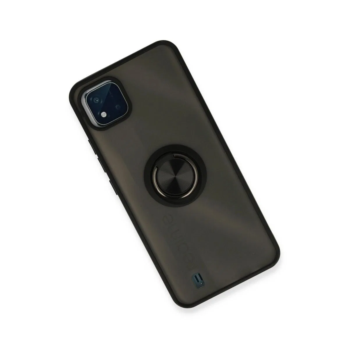 Realme C11 2021 Kılıf Montreal Yüzüklü Silikon Kapak - Siyah görsel 2