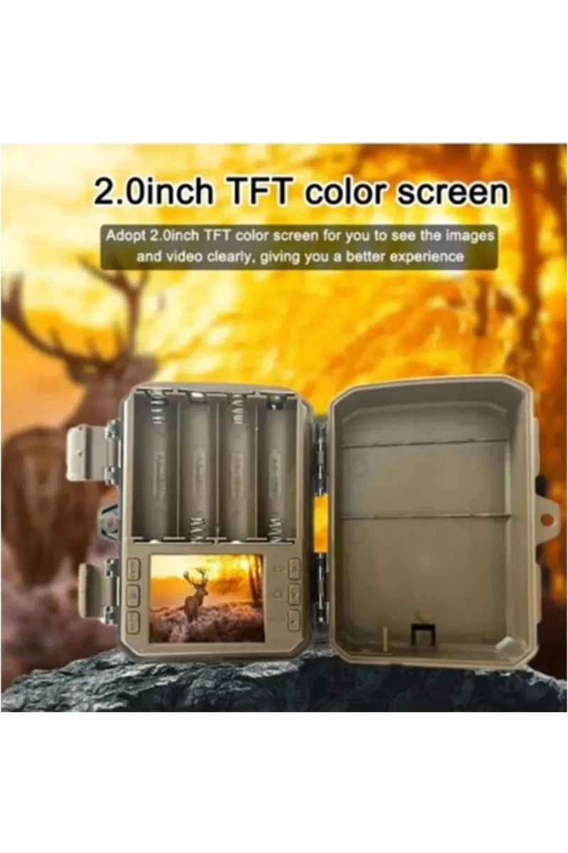 Fotokapan Kamera 16mp Full Hd 1080p Gece Görüşlü 2 Inç Lcd Ekran Su Geçirmez görsel 6