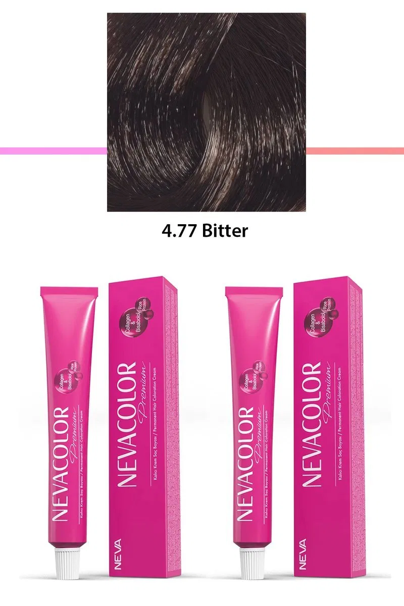 2 li Set Premium 4. 77 Bitter - Kalıcı Krem Saç Boyası 2 X 50 g Tüp