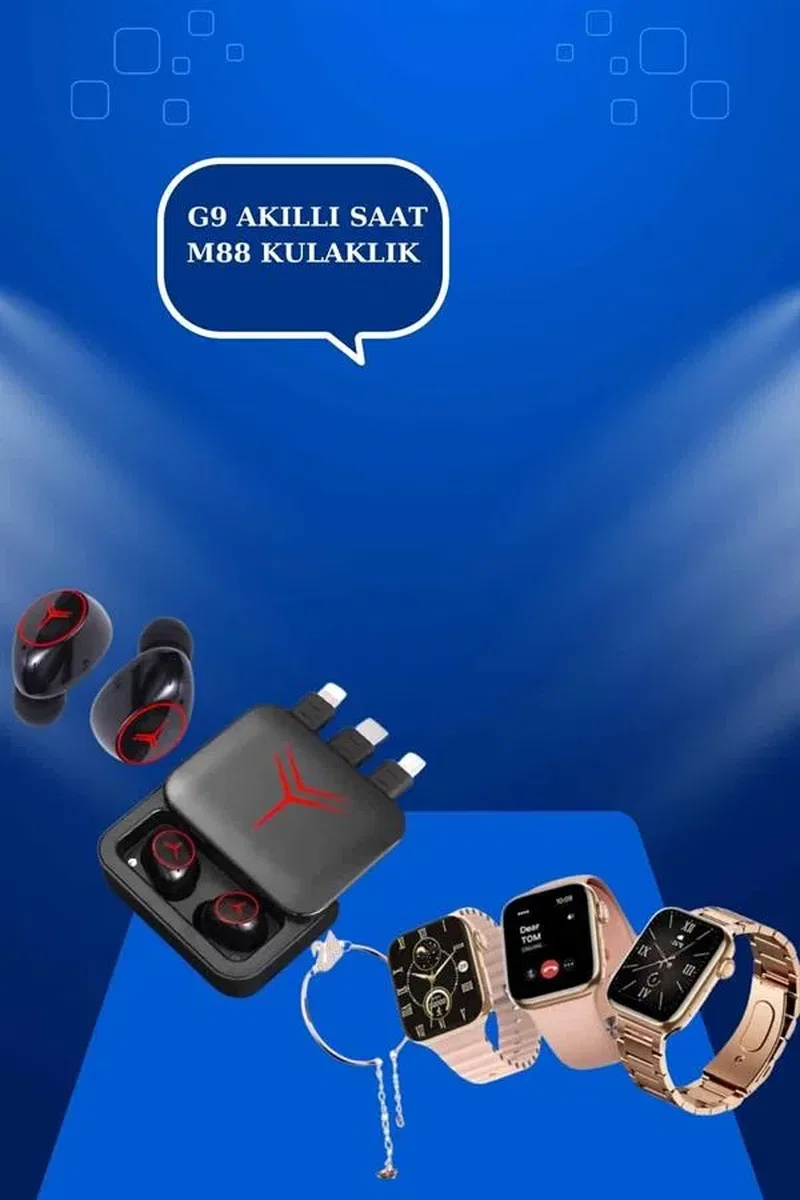 Powerbank Özellikli Bluetooth Kulaklık ve Nabız Ölçer Akıllı Saat Bileklik Hediyeli görsel 4