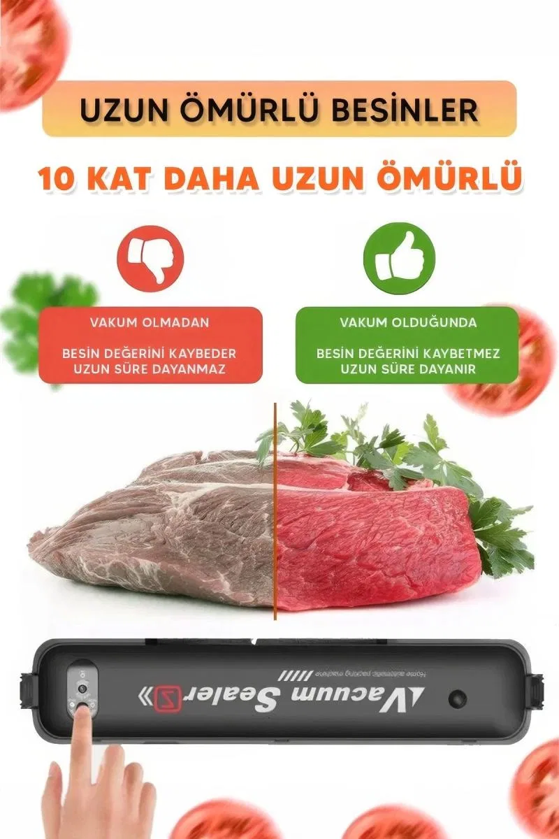 Gıda Vakum Ve Mühürleme Makinesi- Yiyecek Tazeliği Koruma Ev Ve Restoran İçin görsel 4