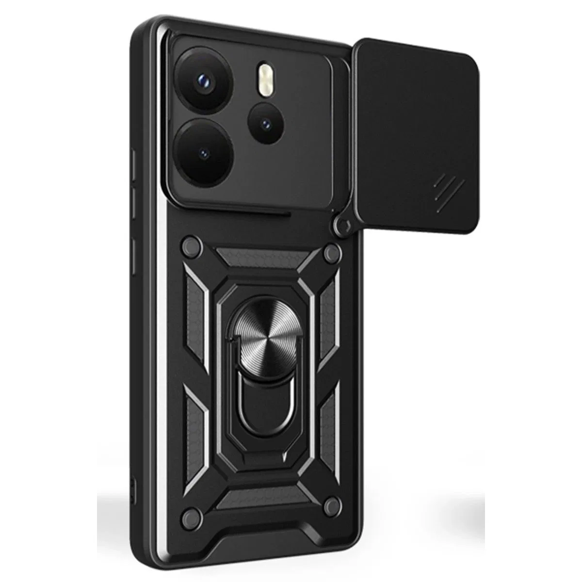 Xiaomi Redmi Note 14 4g Pars Lens Yüzüklü Silikon - Siyah görsel 2