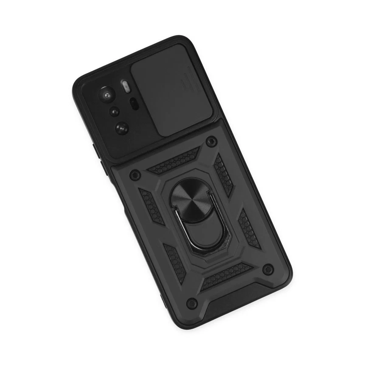 Xiaomi Poco X3 Gt Kılıf Pars Lens Yüzüklü Silikon - Siyah görsel 3