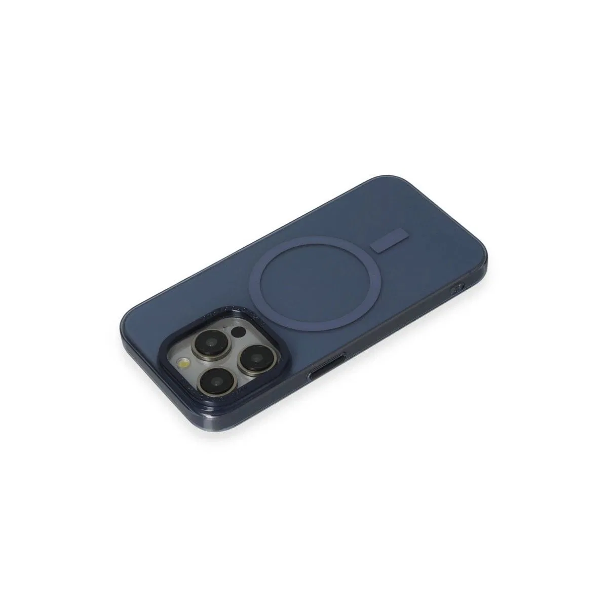 Apple İphone 15 Pro Kılıf Anka Pc Magneticsafe Sert Metal Kapak - Lacivert görsel 3