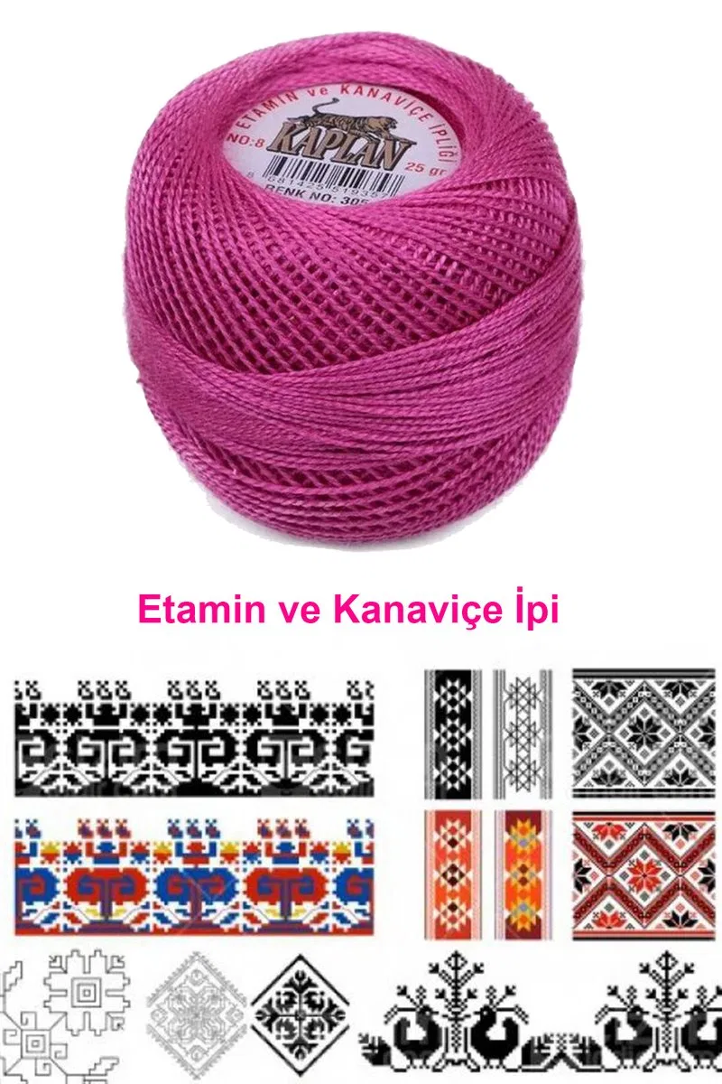 Kaplan Etamin Ve Kanaviçe İpi 8 No Kod/Renk: 305 - Royaleks görsel 2
