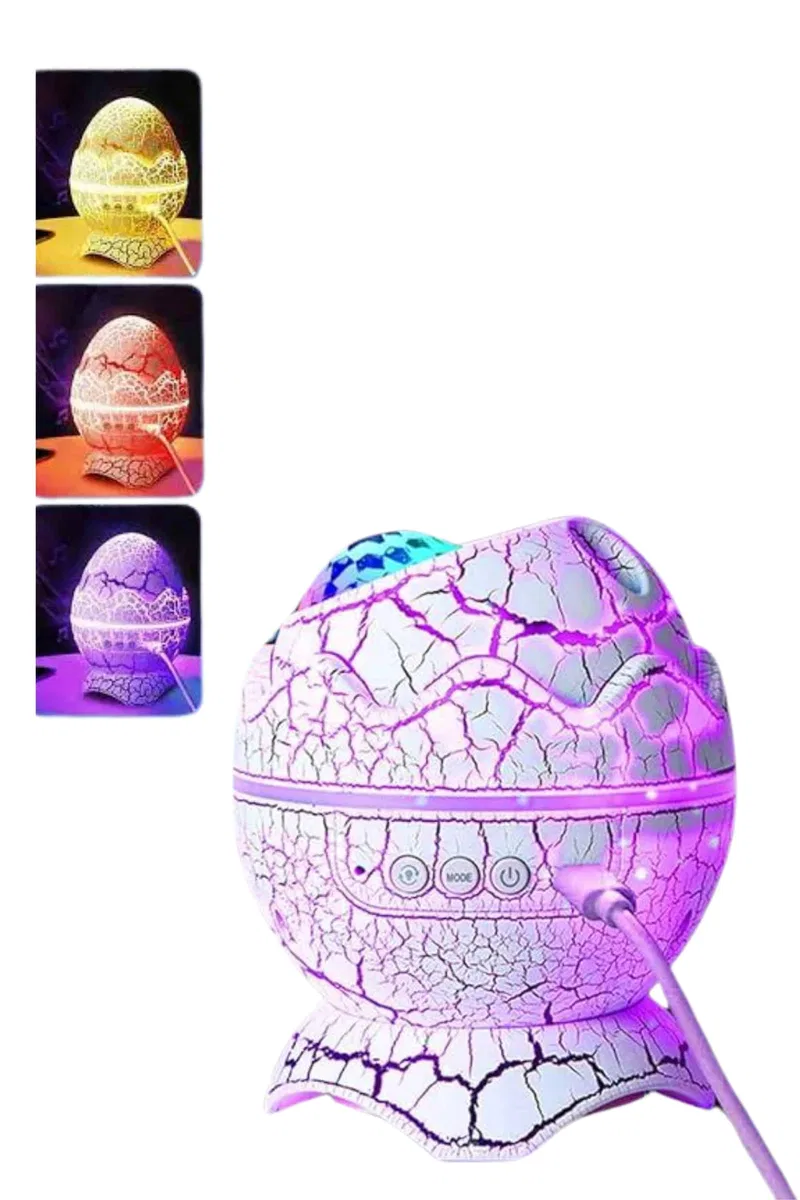 Yumurta Şeklinde Su Dalgalı Bluetooth Speaker Lamba Renkli Şarjlı görsel 5