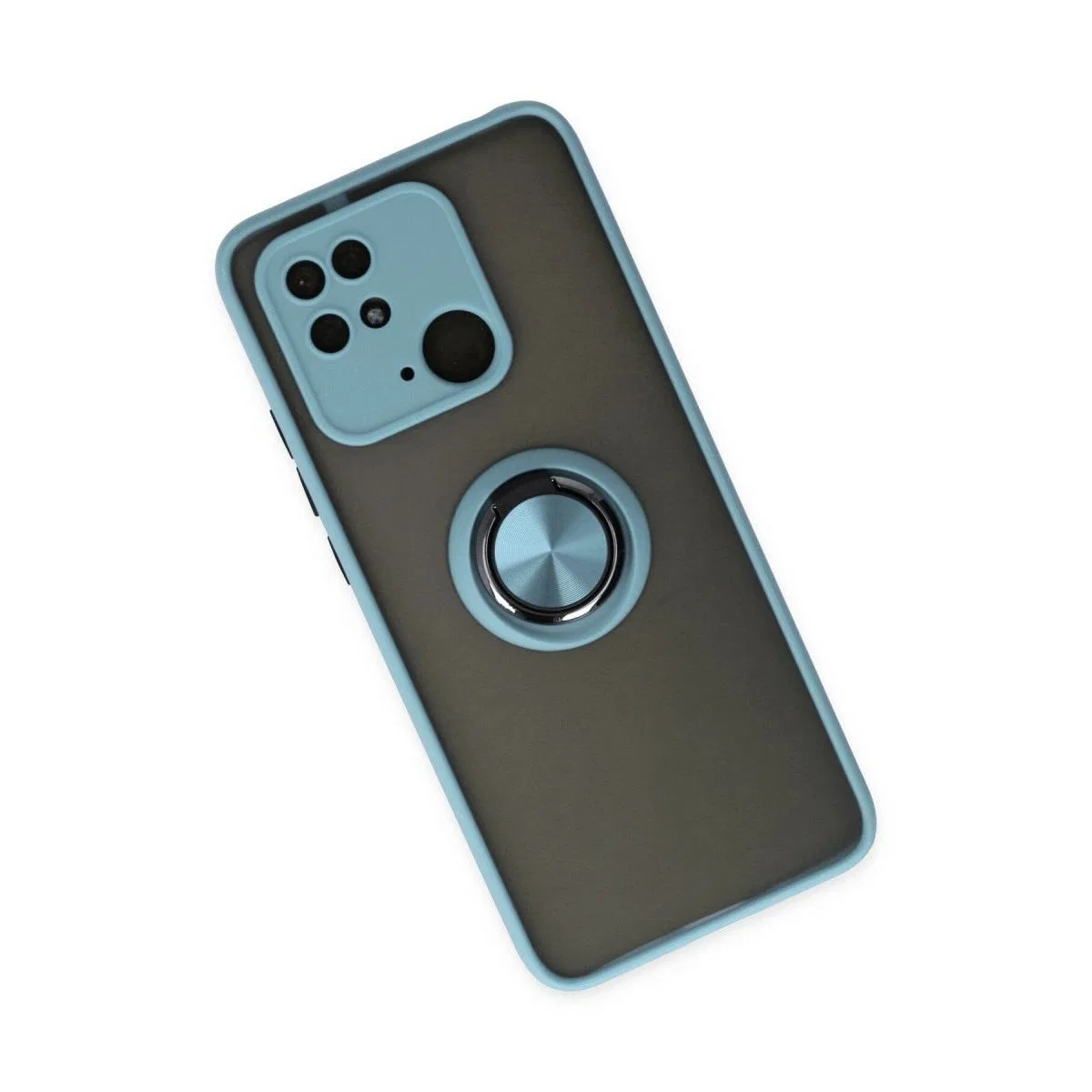 Xiaomi Poco C40 Kılıf Montreal Yüzüklü Silikon Kapak - Buz Mavi görsel 2