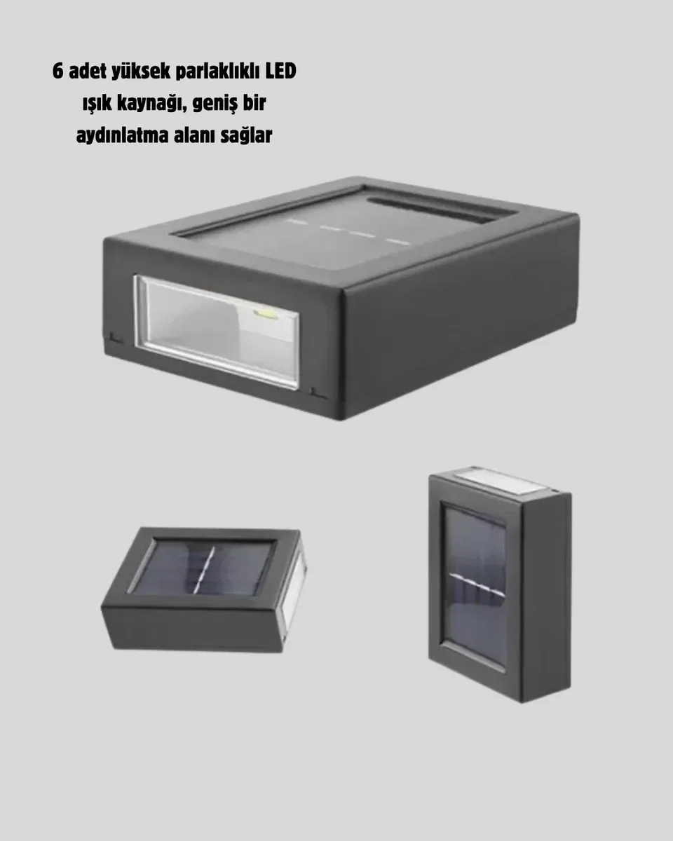 6 LED Güneş Enerjili Sensörlü Lamba – Akıllı Işık Sensörlü, Enerji Tasarruflu Bahçe Aydınlatma görsel 5
