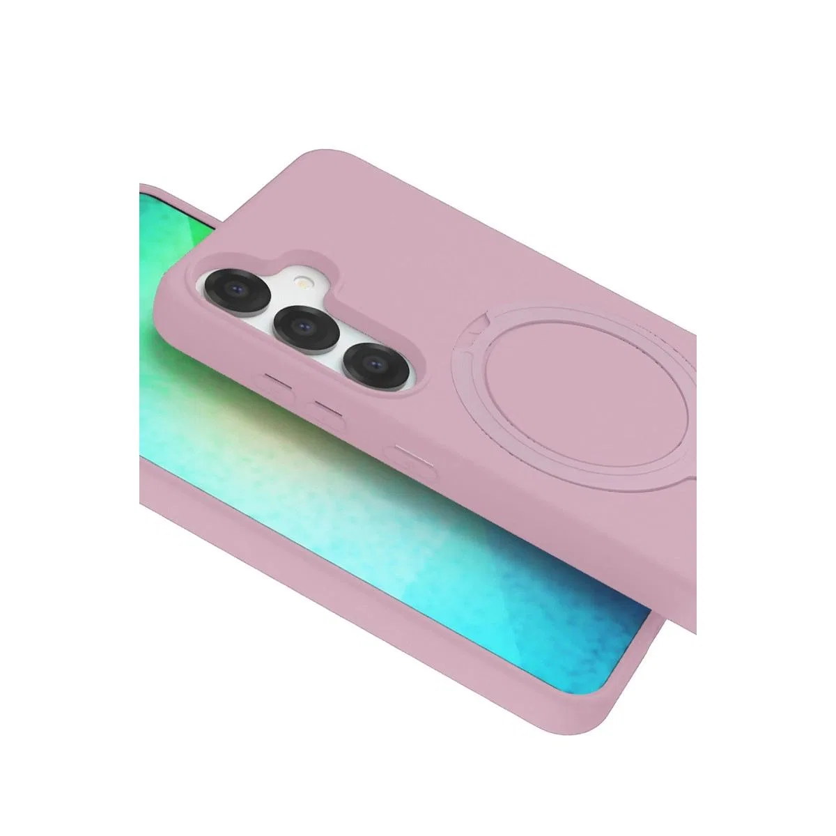 Samsung Galaxy S25 Regal Magsafe Standlı Kapak - Açık Pembe görsel 4
