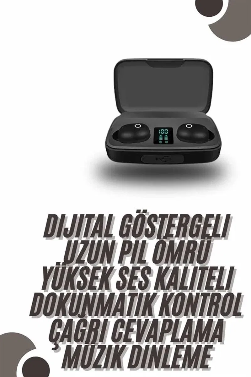 TWS Bluetooth Kulaklık 5. 0 Bluetooth Bağlantılı Dokunmatik Kontrol Özelliği