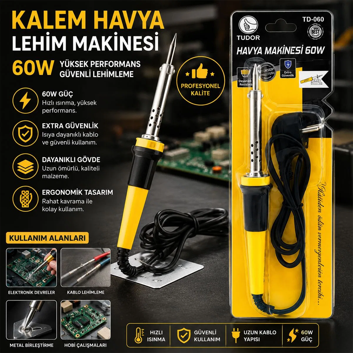 60W Kalem Havya 220V - Lehimleme Aleti görsel 4