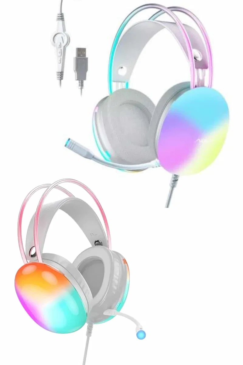 Yeni Nesil Kulak Üstü Kablosuz Uzun Ömürlü RGB Işıklı Bluetooth Kulaklık görsel 5