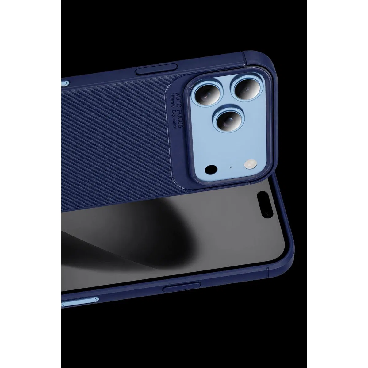 Newface Apple İphone 18 Pro Max Auto Focus Karbon Kapak - Lacivert görsel 2