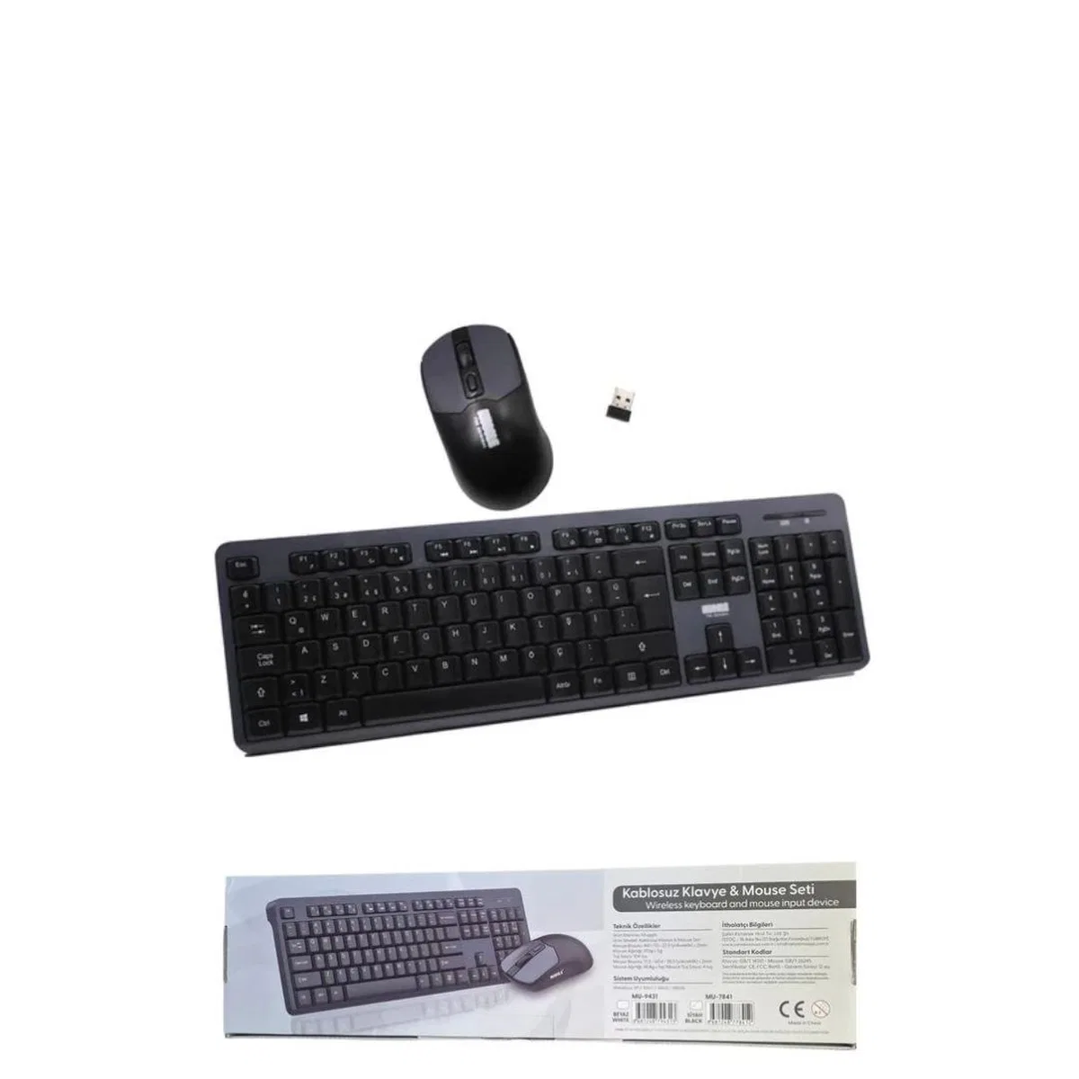 Siyah Kablosuz Klavye ve Mouse Seti