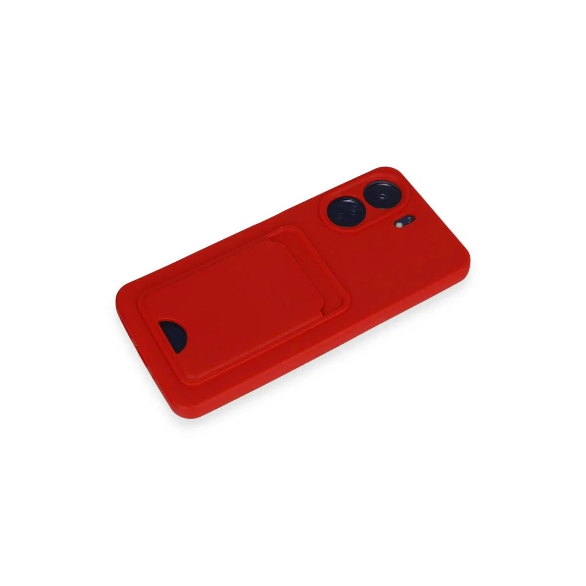 Xiaomi Redmi 13c Kılıf Kelvin Kartvizitli Silikon - Kırmızı görsel 4