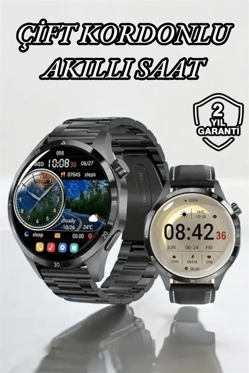 Çift Kordonlu Yüksek Çözünürlüklü Akıllı Saat Uyku İzleyici & Spor Modları görsel 2