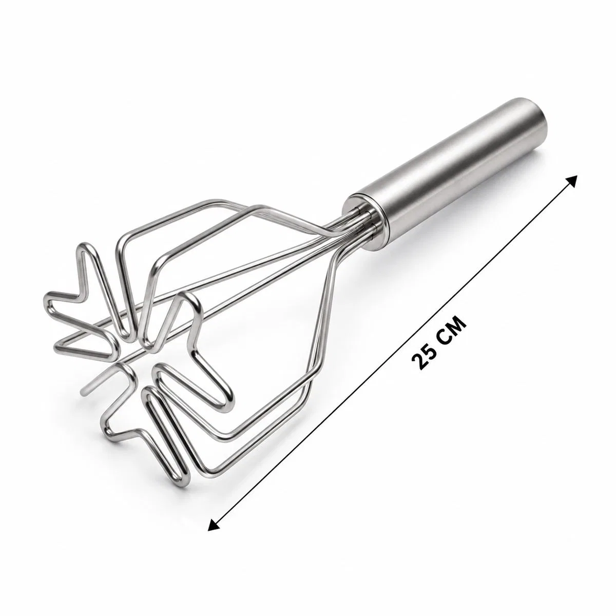 Kalp Şekilli Metal Patates Ezici 26 cm (Krom Saplı, 9 cm Başlık) görsel 2