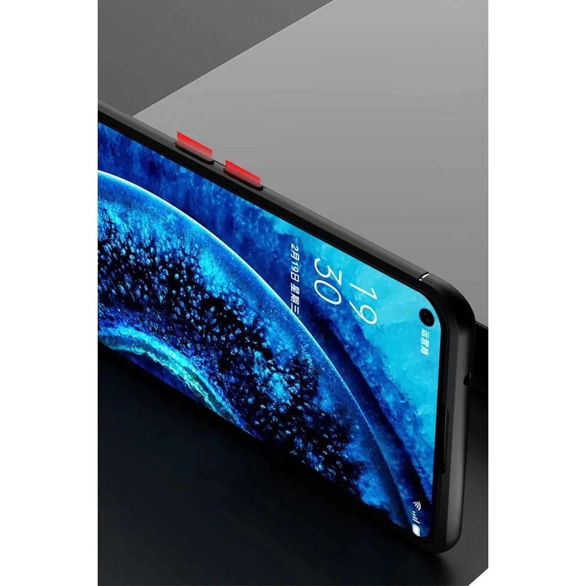 Oppo Find X2 Kılıf Range Yüzüklü Silikon - Kırmızı görsel 7