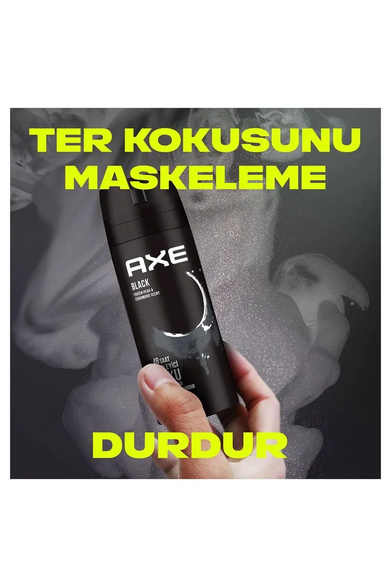 3 Adet Axe Erkek Deodorant & Bodyspray Black 48 Saat Etkileyici Koku Vücut Spreyi 150 ml görsel 2
