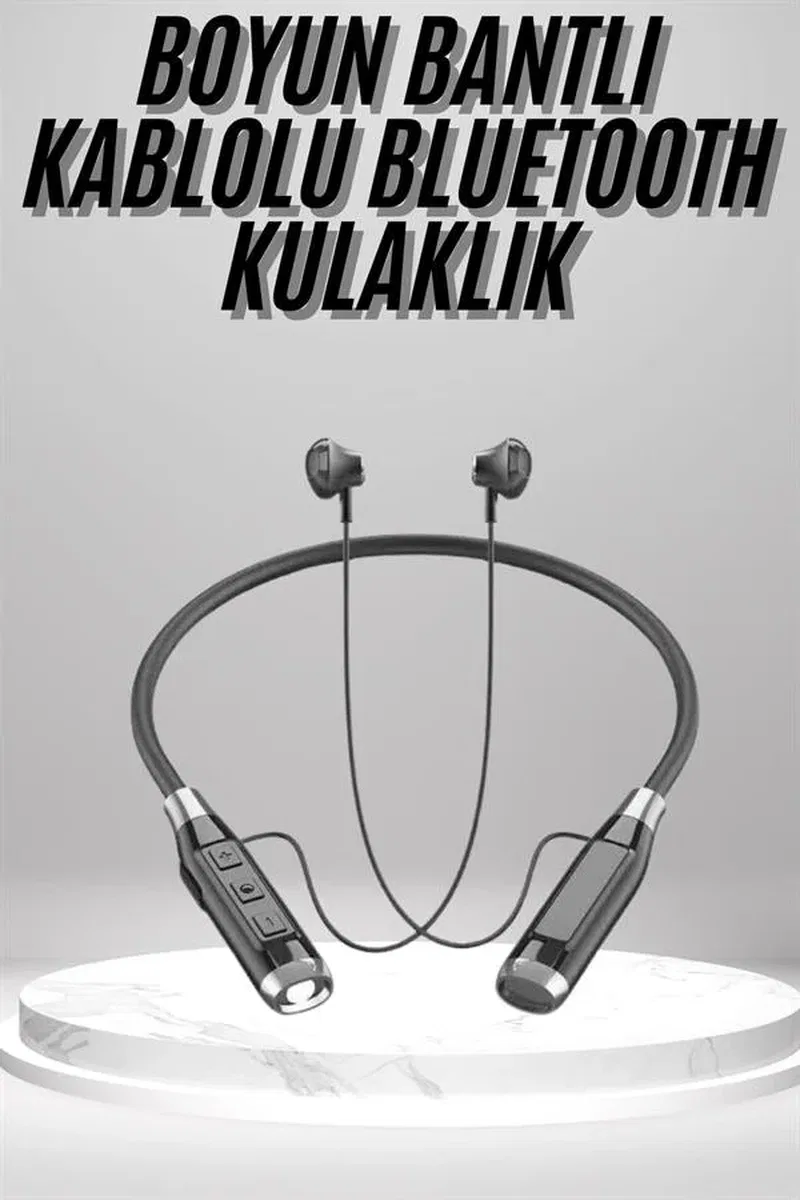 Boyun Bantlı Kulak İçi Kablolu Yüksek Ses Kaliteli Bluetooth Kulaklık görsel 2