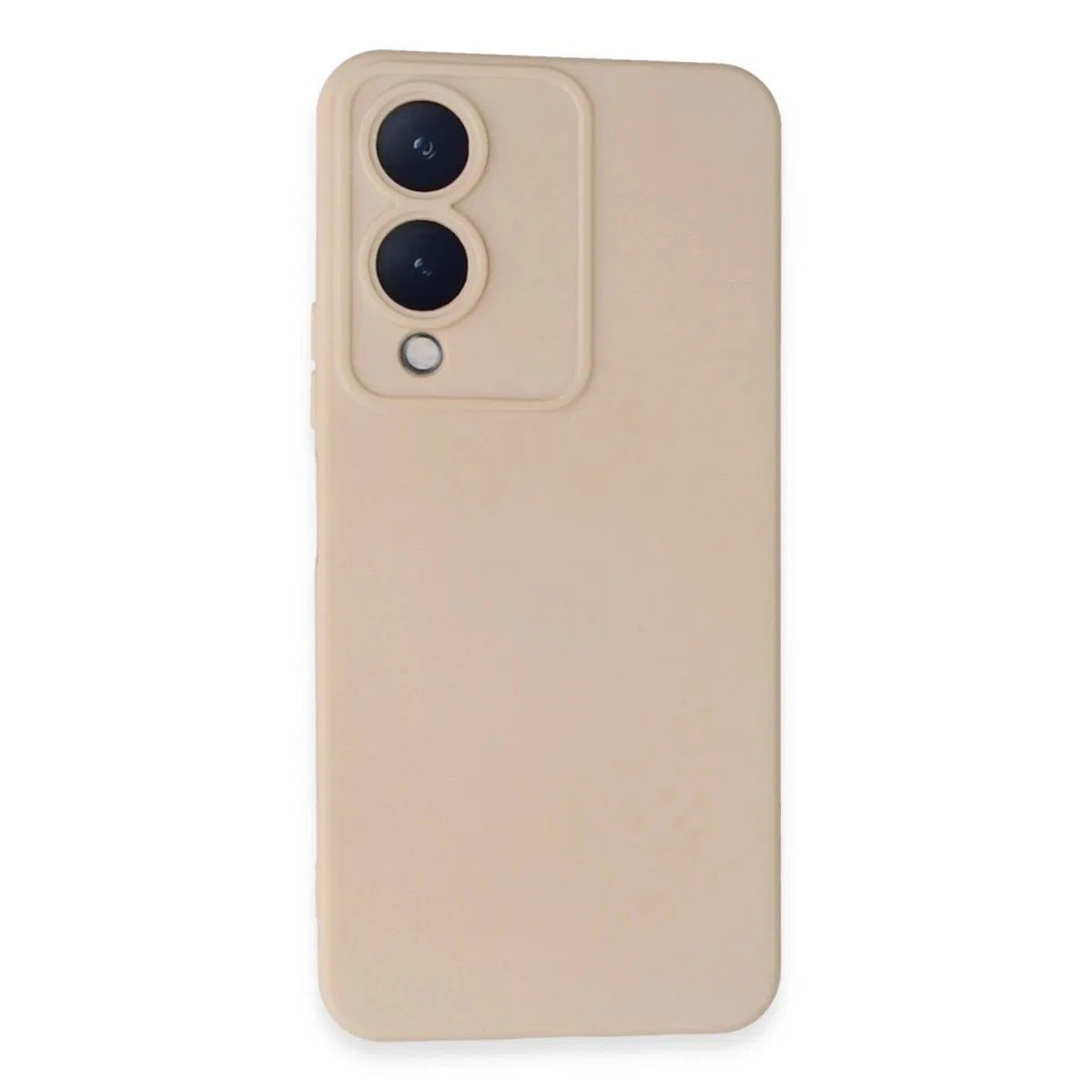 Vivo Y17s Kılıf Nano İçi Kadife Silikon - Pudra