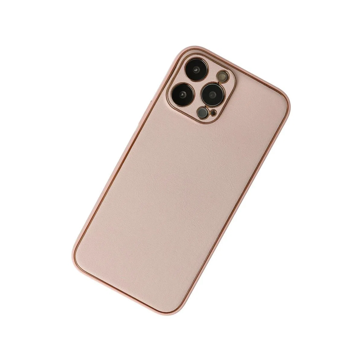 Apple İphone 13 Pro Kılıf Coco Deri Silikon Kapak - Pudra görsel 2