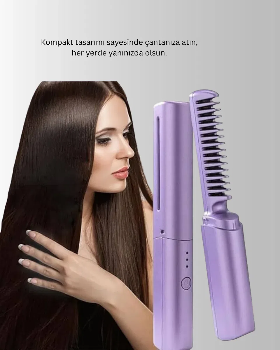 Şarjlı Saç Düzleştirici Tarak görsel 4