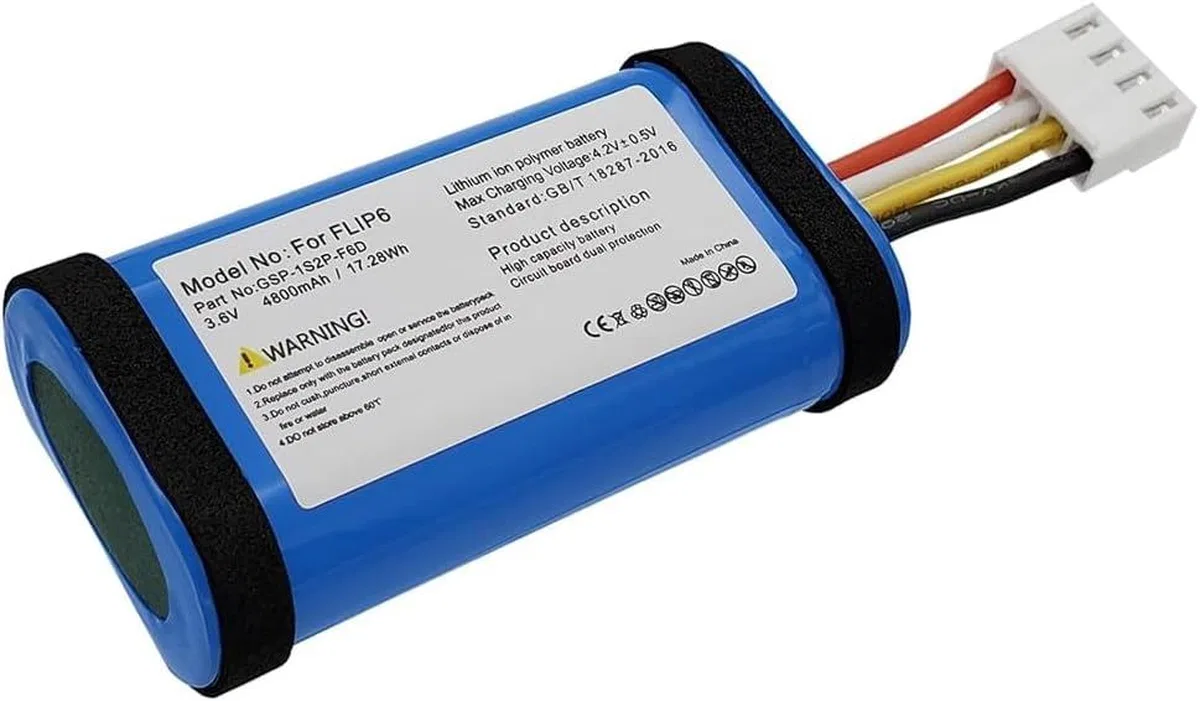 Sertec Jbl Flip 6 Uyumlu 3. 7v 4800 Mah Soketli Batarya