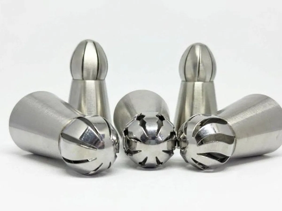 5'li Profesyonel Rus Top Duy Ucu Seti – 5. 9 Cm Büyük Boy Paslanmaz Çelik Krema Sıkma Ve Fırfır Uçları