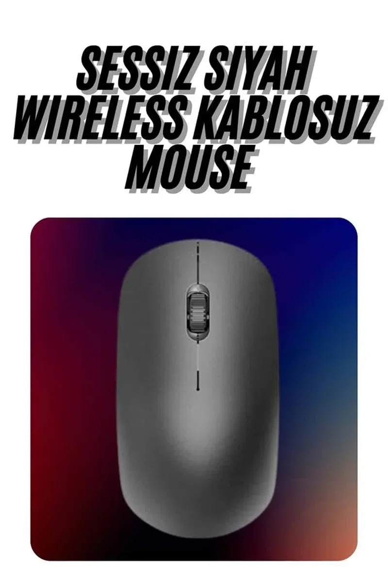 Kablosuz Bağlantı Yüksek Hassasiyetli Kablosuz Wireless Siyah Mouse görsel 2
