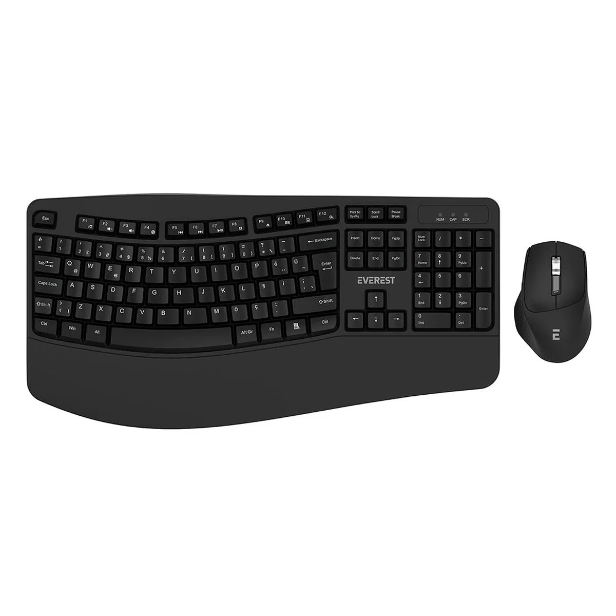 Kablosuz Klavye Mouse Seti - Ergonomik Bilek Destekli görsel 2