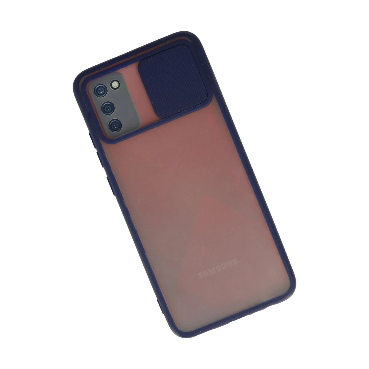 Samsung Galaxy A02s Kılıf Palm Buzlu Kamera Sürgülü Silikon - Lacivert görsel 2