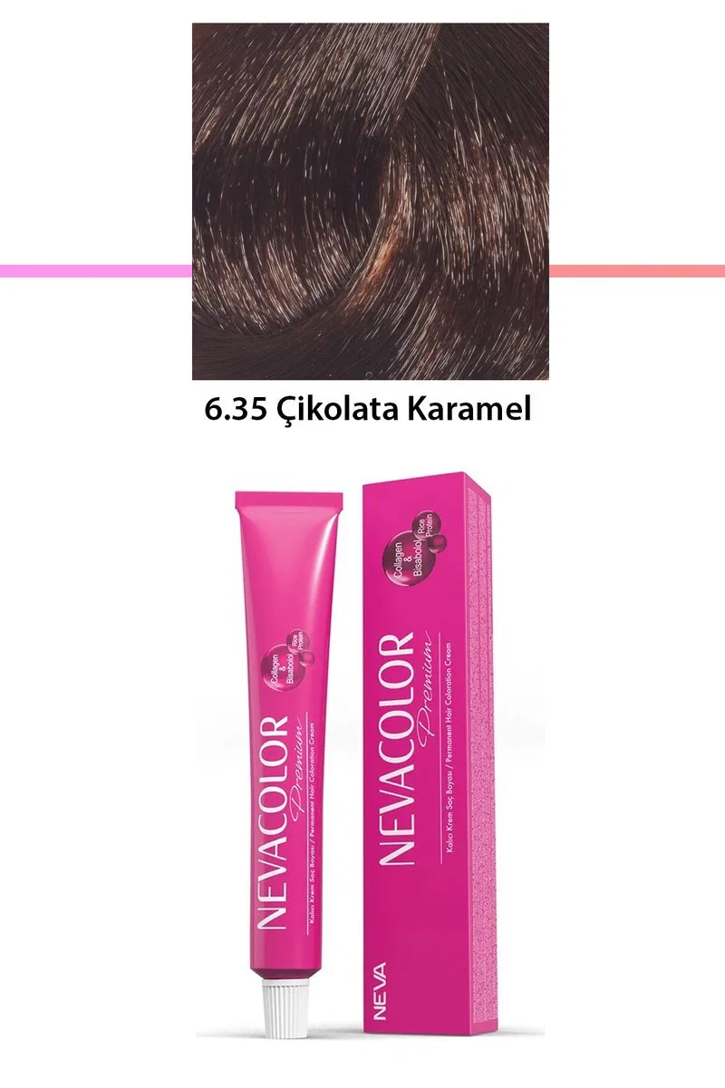 Premium 6. 35 Çikolata Karamel - Kalıcı Krem Saç Boyası 50 g Tüp