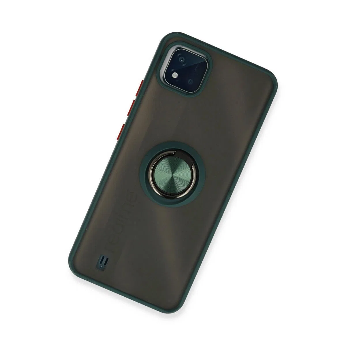Realme C11 2021 Kılıf Montreal Yüzüklü Silikon Kapak - Yeşil görsel 2