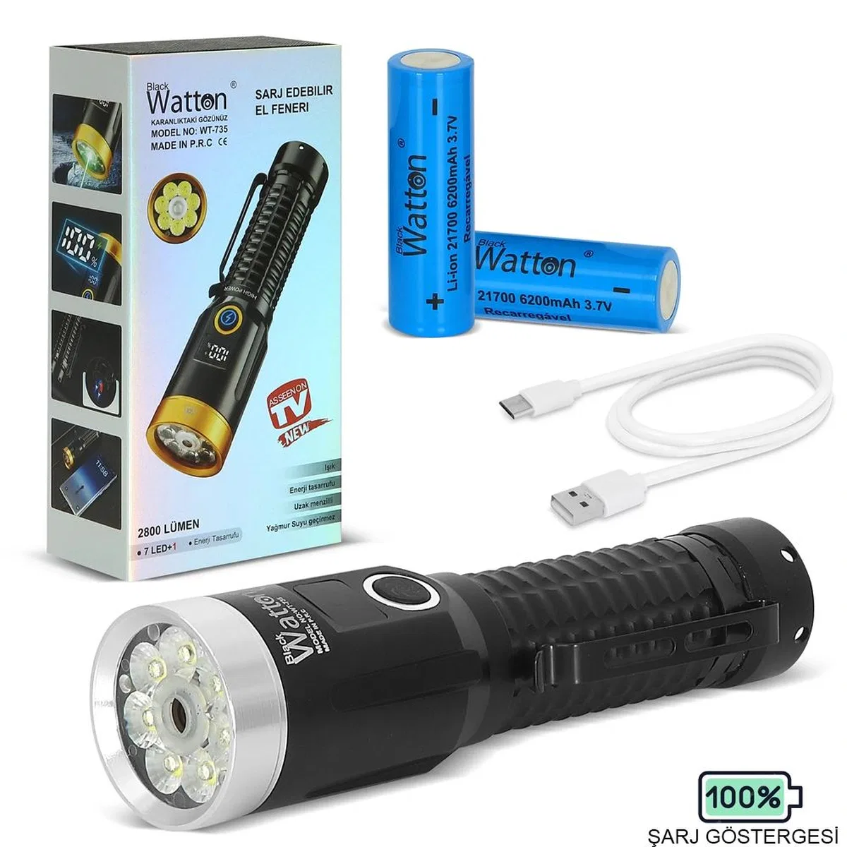 2800 Lümen Özel Seri Yeşil Lazer Özellikli Mıknatıslı Wt-735
