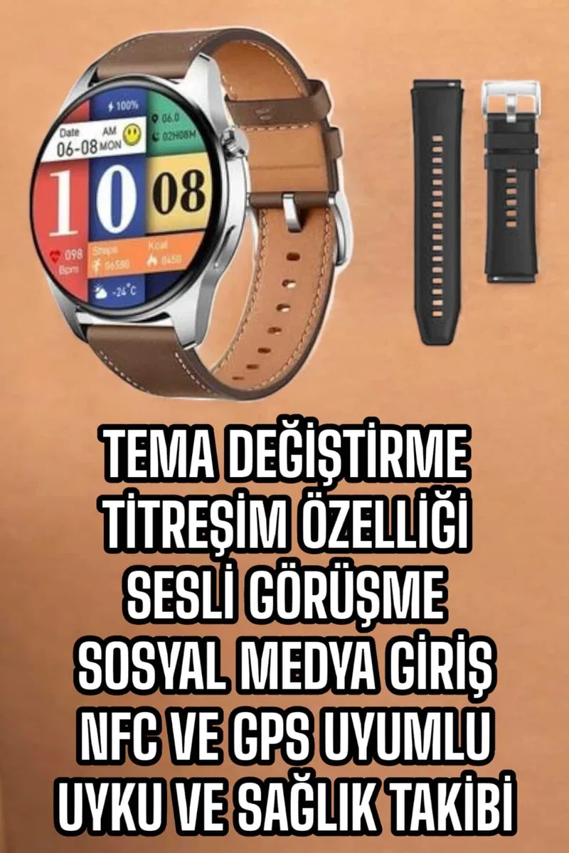 Akıllı Saat Çok Fonksiyonlu Yeni Nesil Bluetooth Bağlantılı Sesli Görüşme görsel 3