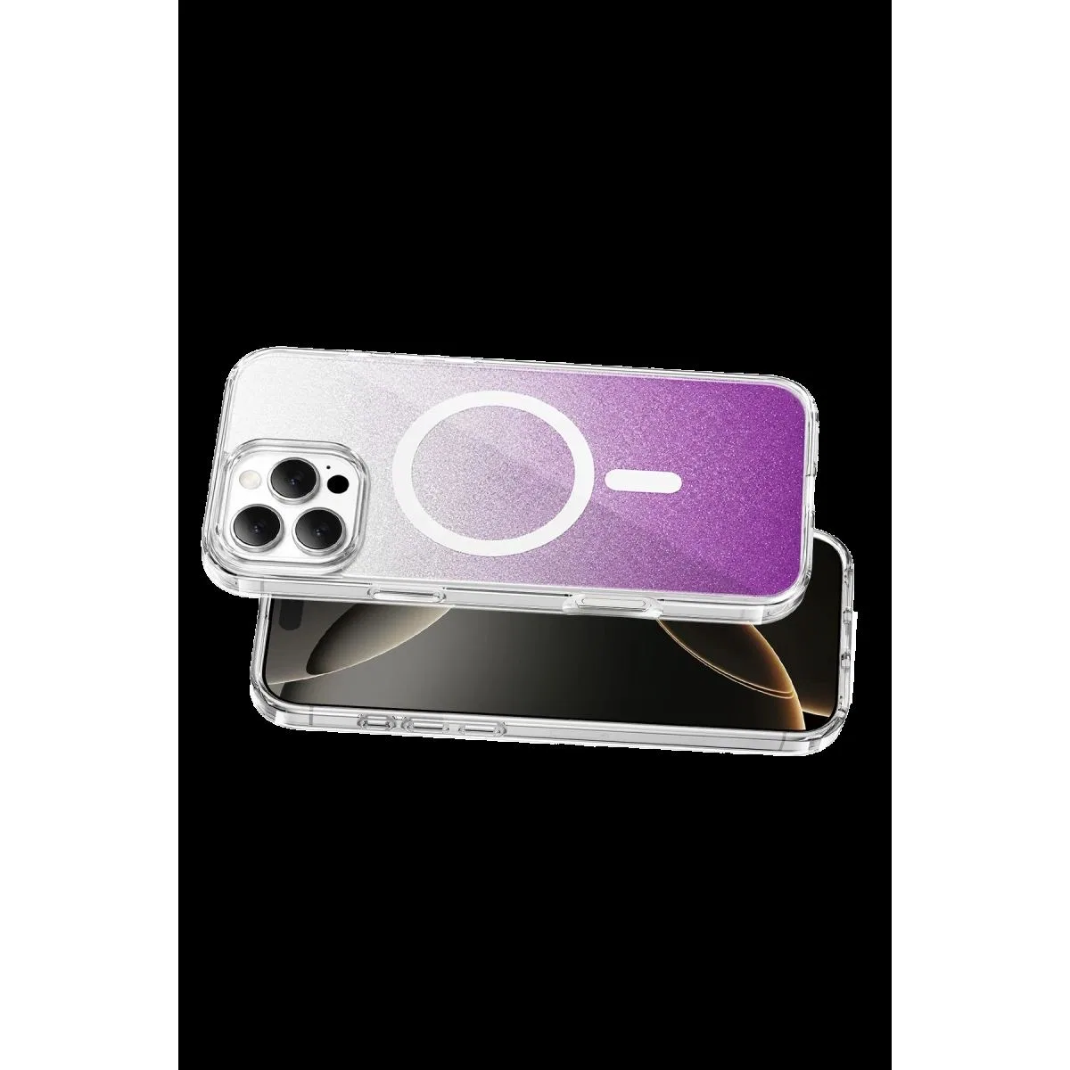 Onegif Apple İphone 16 Pro Max Sora Simli Magsafe Kapak - Mor görsel 3