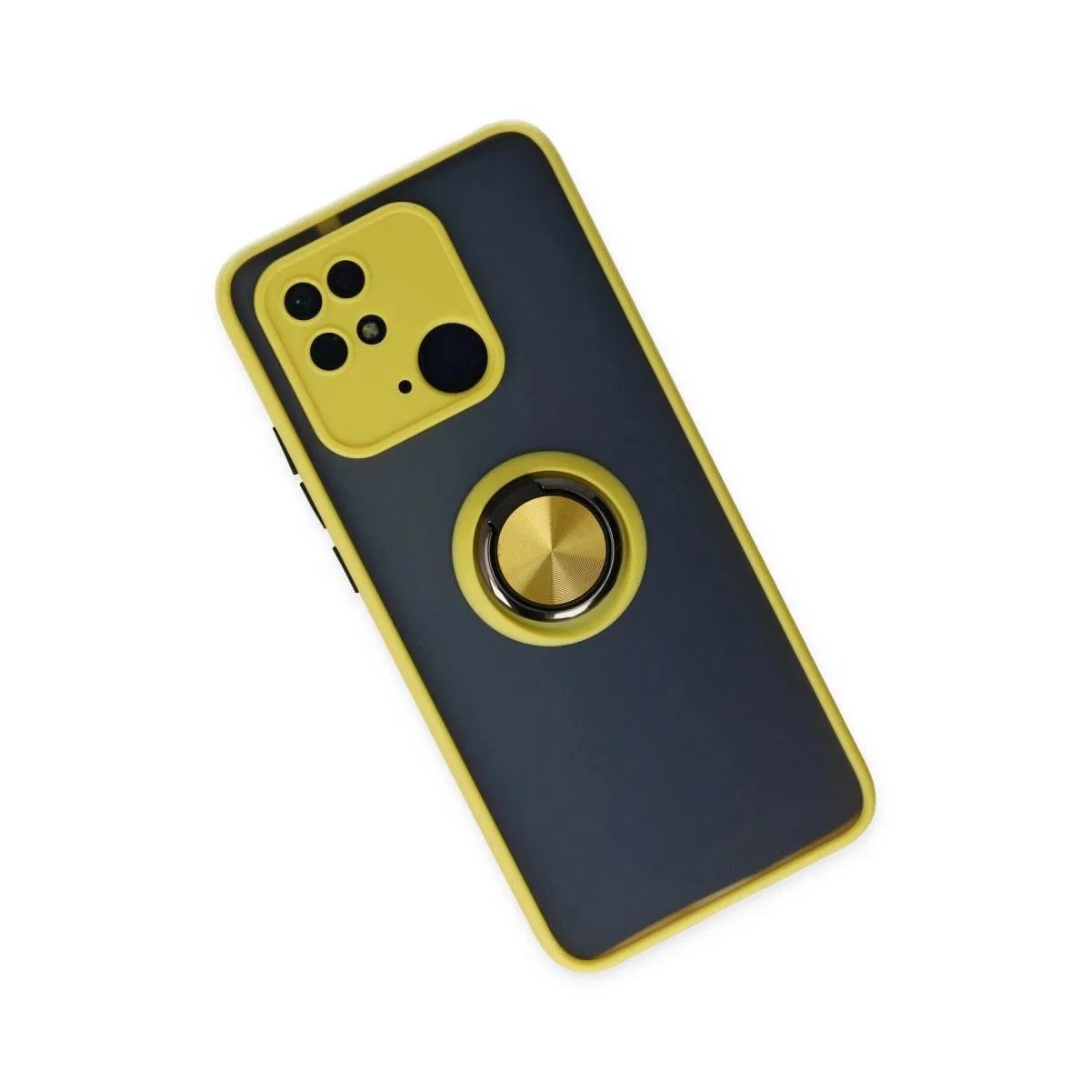Xiaomi Poco C40 Kılıf Montreal Yüzüklü Silikon Kapak - Sarı görsel 2