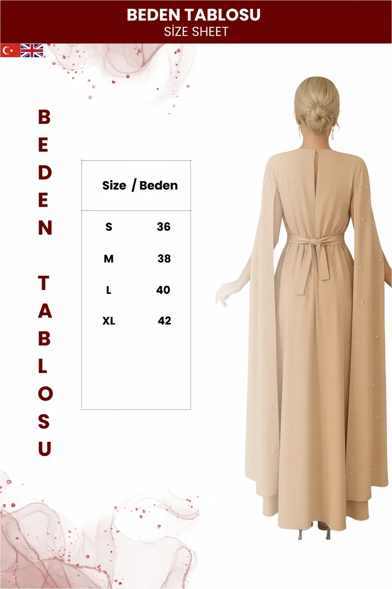 Kadın Belden Kuşaklı Uzun Boy Elbise görsel 5
