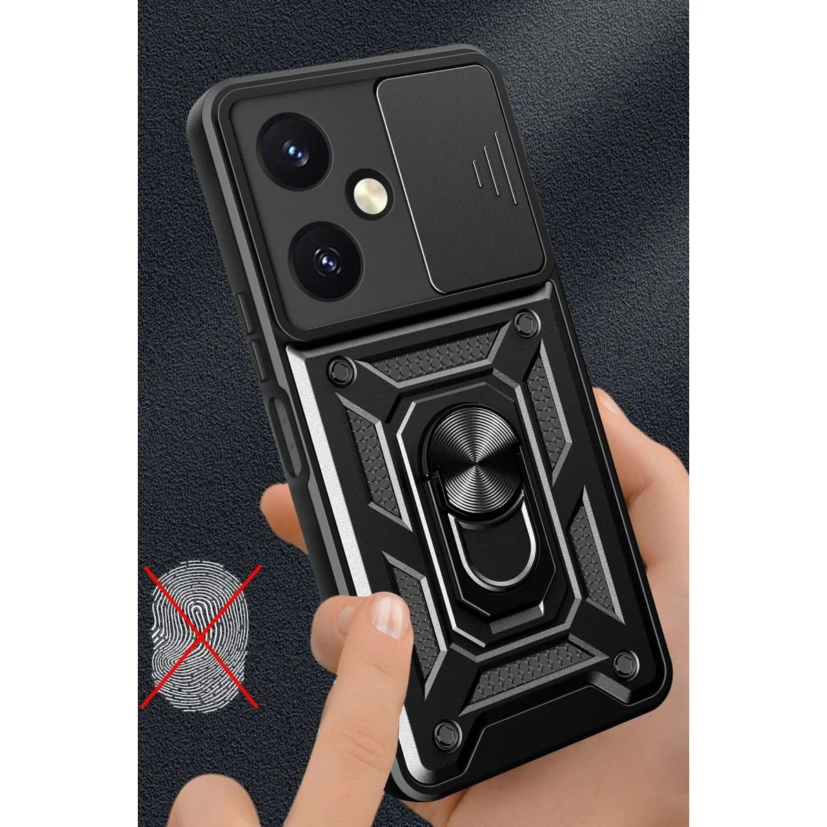 Vivo Y27 Kılıf Pars Lens Yüzüklü Silikon - Gümüş görsel 2