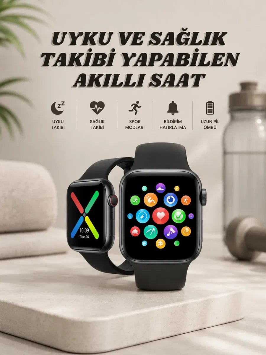 Akıllı Saat Wireless Şarj Yüksek Çözünürlüklü Müzik Dinleme Sesli Cevaplama