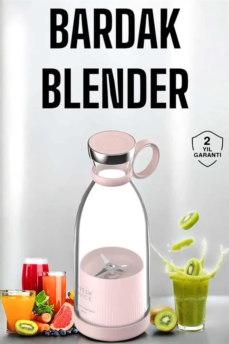 Bardak Blender Smoothie Meyve Sıkacağı Şarjlı Cam Taşınabilir görsel 2