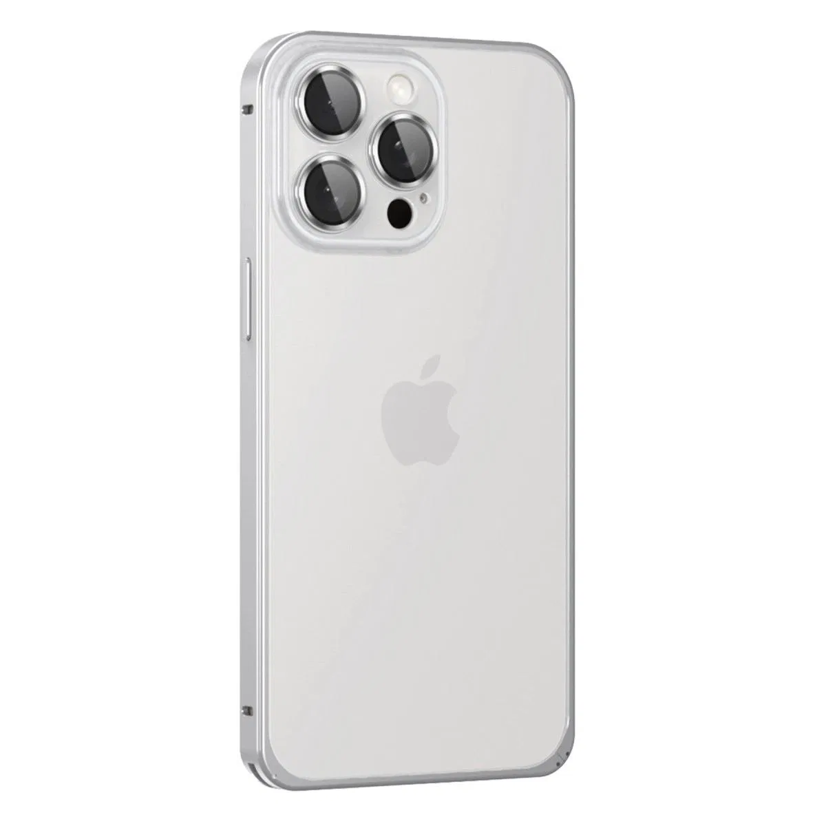 Joko Apple İphone 15 Pro Max Metal Bumper Mat Kapak - Gümüş