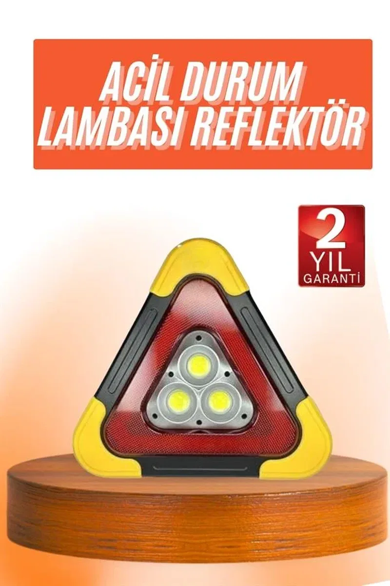 Reflektör Güneş Enerjili Taşınabilir Portatif Acil Güvenlik Işığı Araba Acil Uyarı Işığı görsel 2