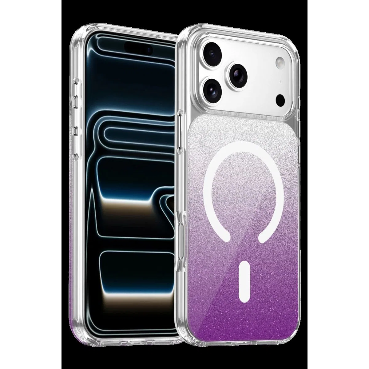 Onegif Apple İphone 17 Pro Max Sora Simli Magsafe Kapak - Mor