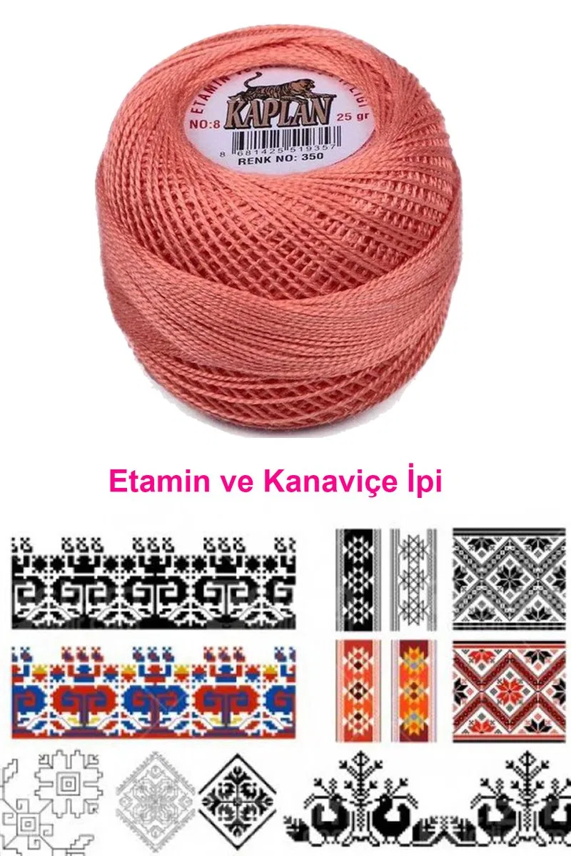 Kaplan Etamin Ve Kanaviçe İpi 8 No Kod/Renk: 350 - Royaleks görsel 2