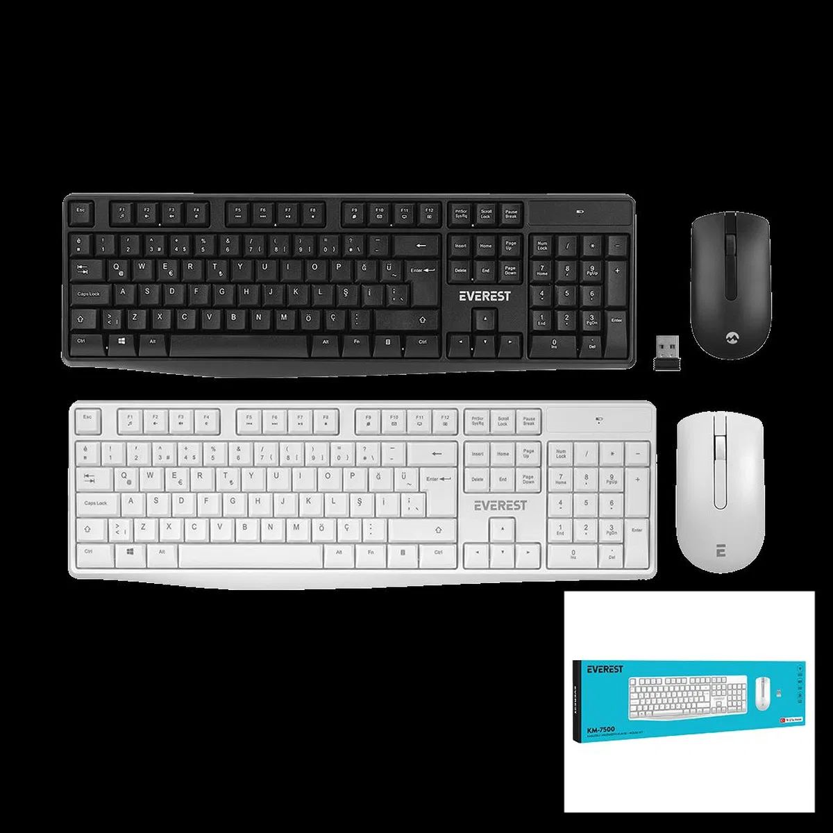 Kablosuz Klavye ve Mouse Seti - Q Düzeni görsel 3