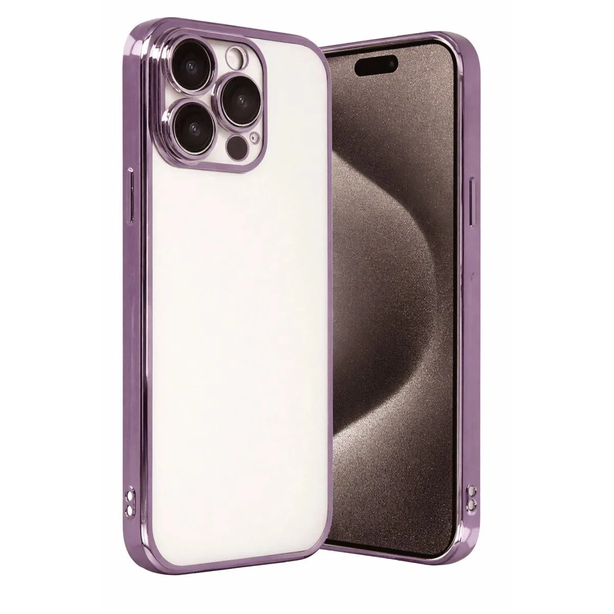 Apple İphone 15 Pro Max Razer Lensli Silikon - Mor