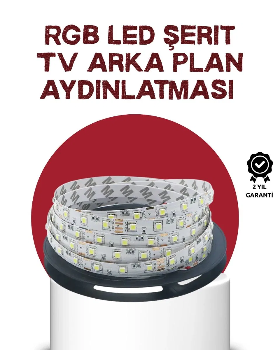 Kendinden Yapışkanlı Led Şerit Televizyon Aydınlatması 2mt