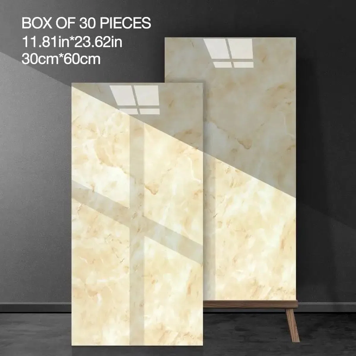 Sarı Mermer Desenli Alüminyum Plastik Duvar Sticker görsel 2